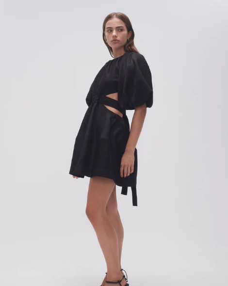 Aje Mimosa Cut Out Mini Dress Black